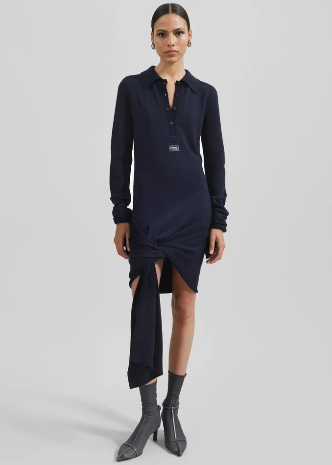 Women Coperni Knotted Sleeved Dress 8211 Blue The Frankie Shop Dresses