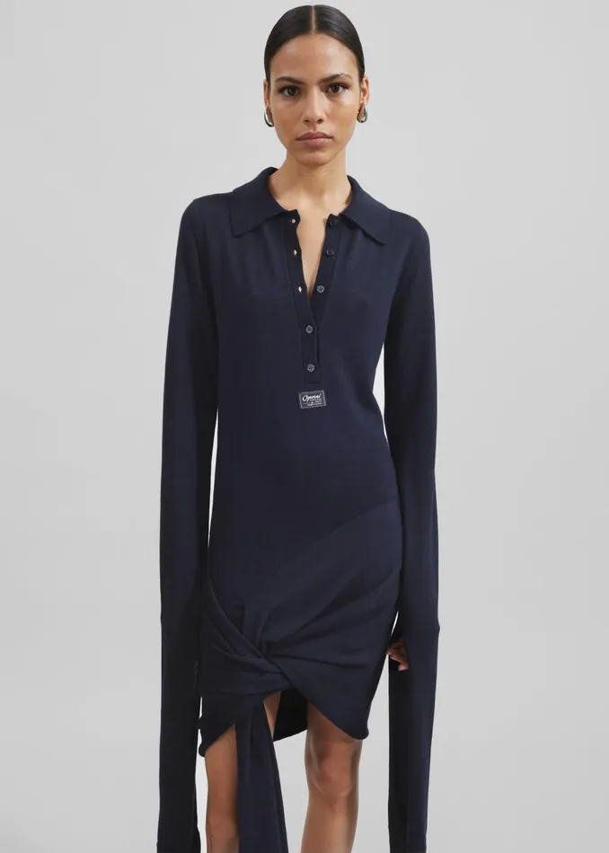 Women Coperni Knotted Sleeved Dress 8211 Blue The Frankie Shop Dresses