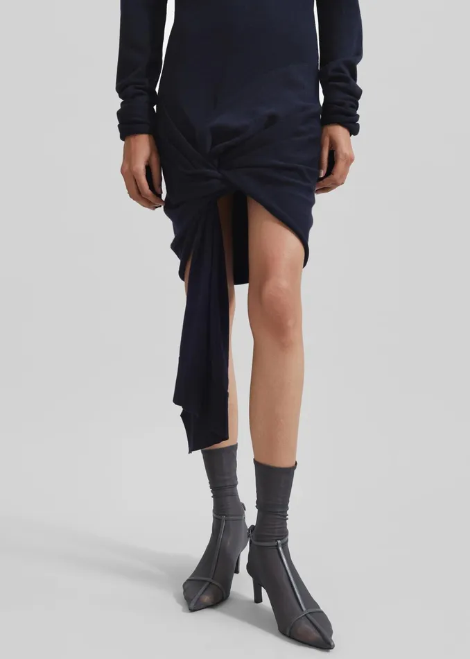 Women Coperni Knotted Sleeved Dress 8211 Blue The Frankie Shop Dresses
