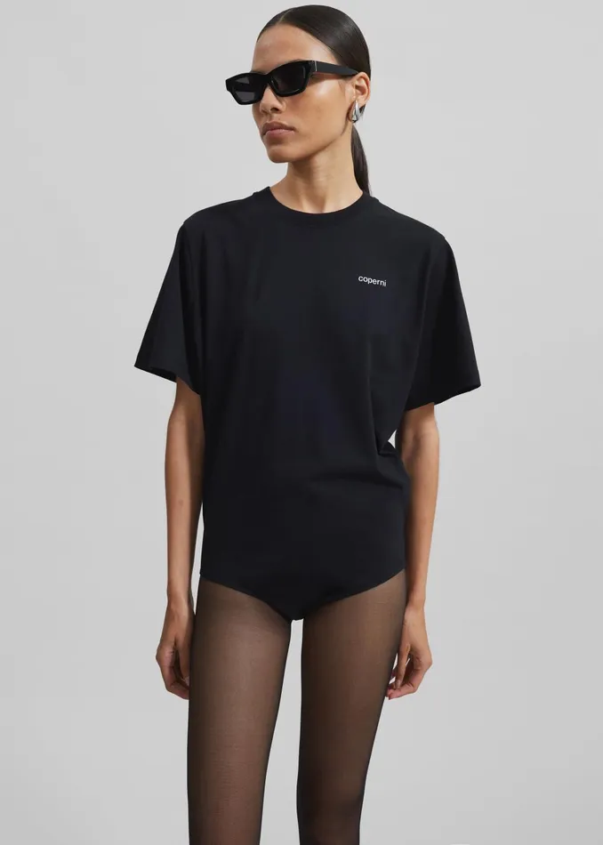 Women Coperni TShirt Bodysuit 8211 Black The Frankie Shop Tops