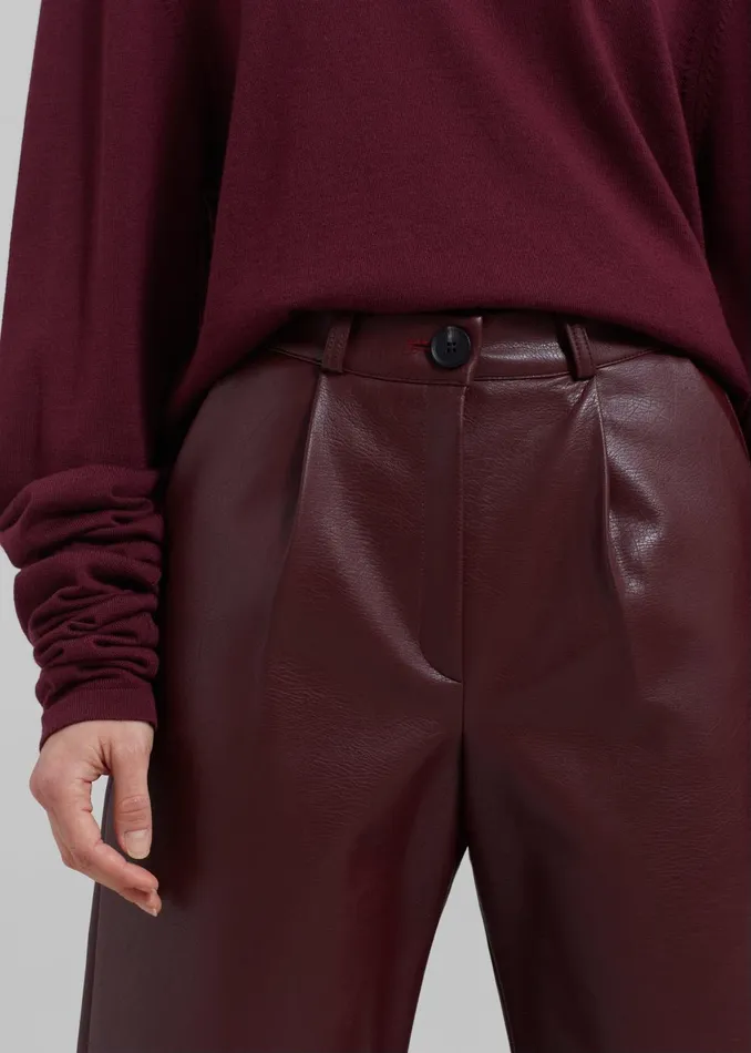 Women Coralie Faux Leather Bermuda Shorts 8211 Burgundy The Frankie Shop Bottoms