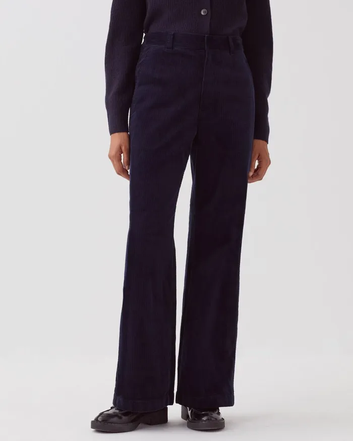 Women Corduroy Trousers Navy Comptoir Des Cotonniers Trousers