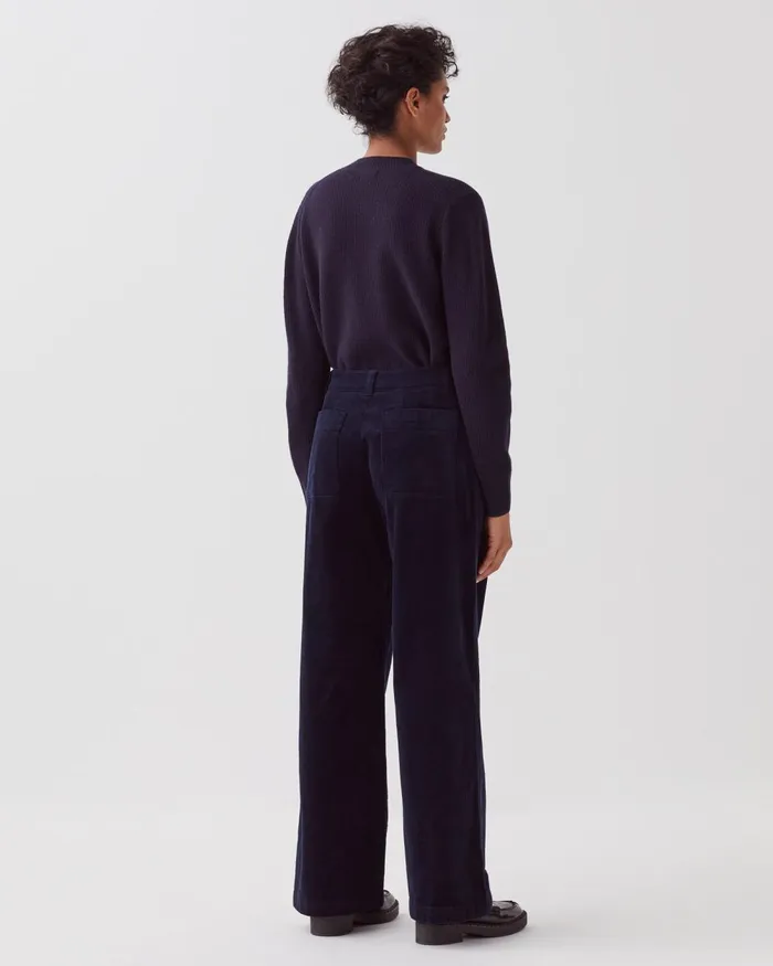 Women Corduroy Trousers Navy Comptoir Des Cotonniers Trousers