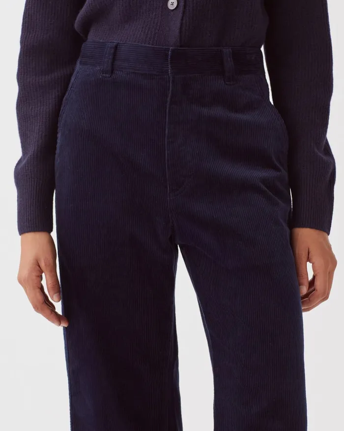 Women Corduroy Trousers Navy Comptoir Des Cotonniers Trousers