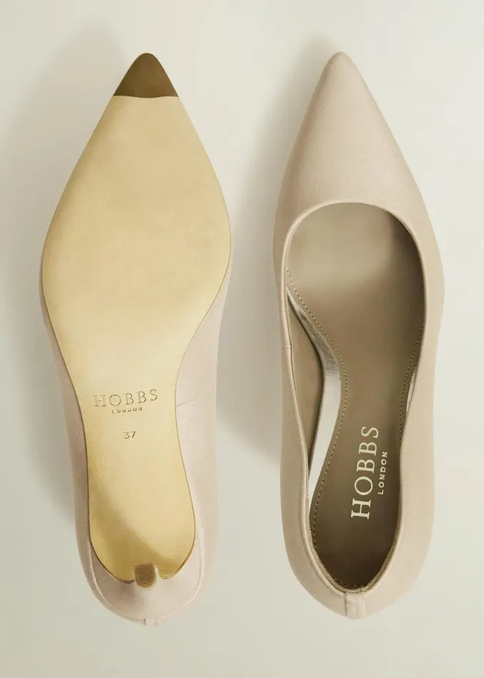 Women Court Shoes Hobbs Leila Wool Silk Court Shoes Oyster