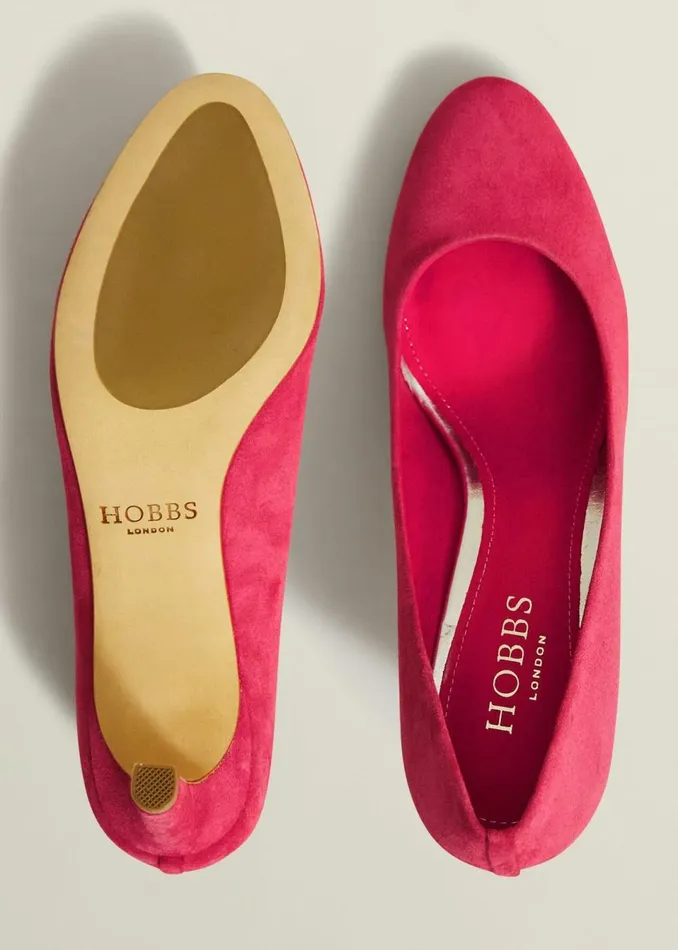 Women Court Shoes Hobbs Lizzie Suede Court Shoes Zinnia Pink