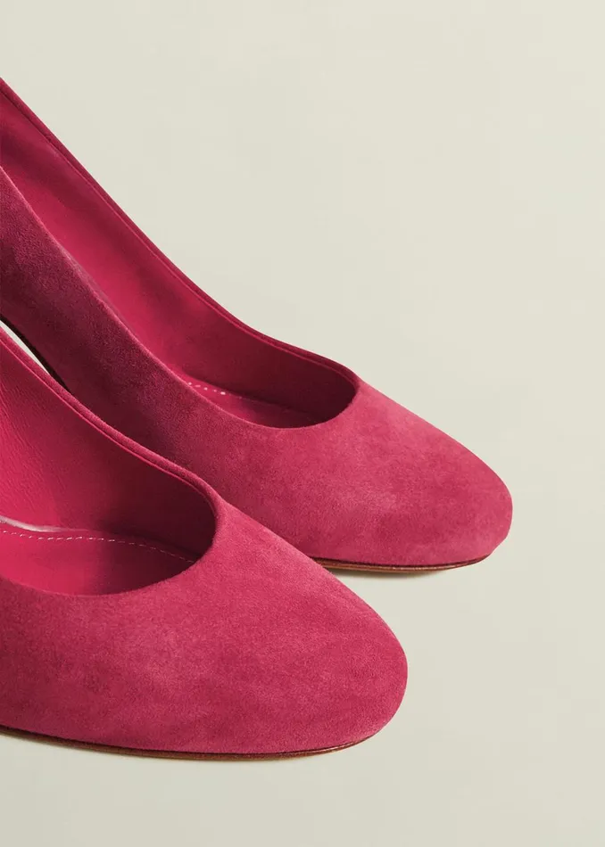 Women Court Shoes Hobbs Lizzie Suede Court Shoes Zinnia Pink