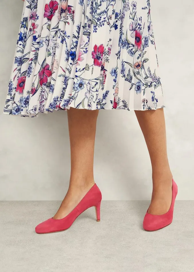 Women Court Shoes Hobbs Lizzie Suede Court Shoes Zinnia Pink
