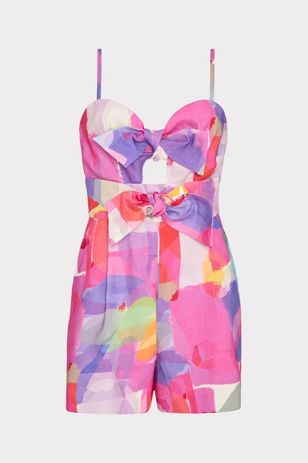 Women CoverUps Milly Anya Rainbow Waterfall Romper Multi