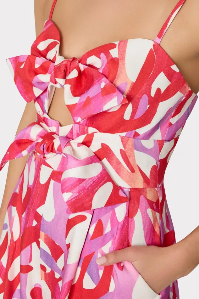 Women CoverUps Milly Anya Under The Sea Linen Romper Pink Multi