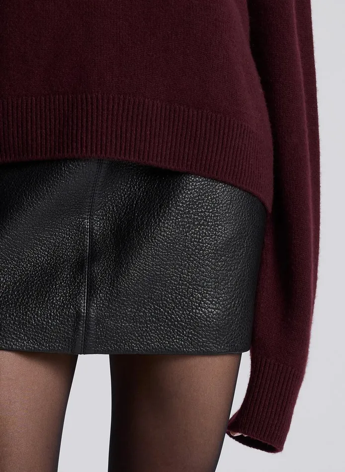 Women Cowan Leather Mini Skirt Black ALC Bottoms