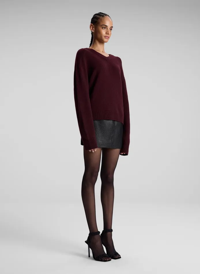 Women Cowan Leather Mini Skirt Black ALC Bottoms