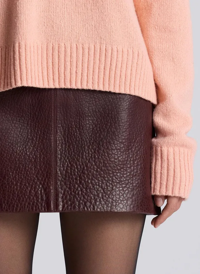 Women Cowan Leather Mini Skirt Umber ALC Skirts