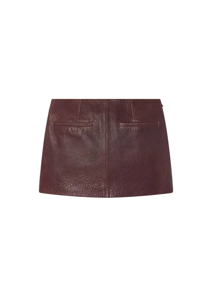 Women Cowan Leather Mini Skirt Umber ALC Skirts