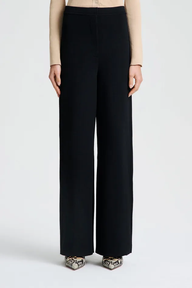 Women CREPE KNIT TROUSER BLACK Trousers Scanlan Theodore