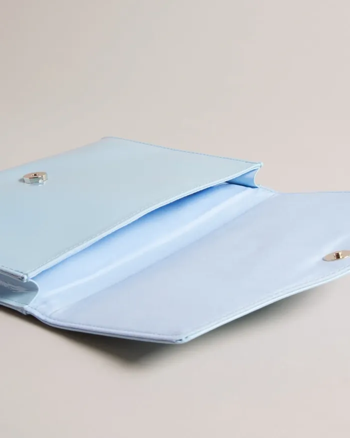 Women CRINKIE 8211 Faux Leather Icon Clutch Bag Light Blue Ted Baker Icon Bags and Signature Bags