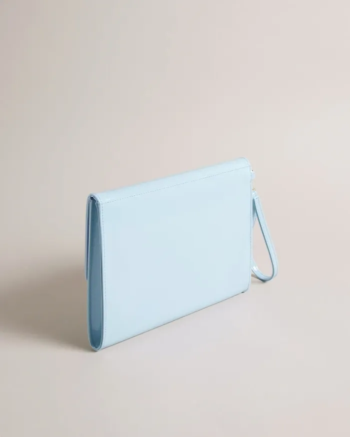 Women CRINKIE 8211 Faux Leather Icon Clutch Bag Light Blue Ted Baker Icon Bags and Signature Bags