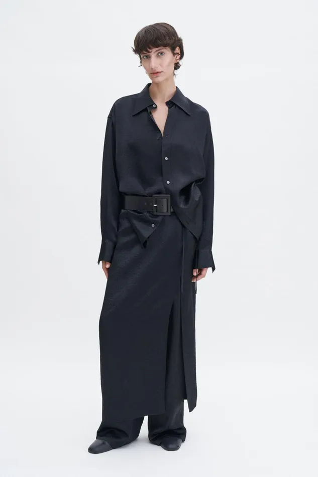Women Crinkled Pencil Skirt Black Filippa K Skirts