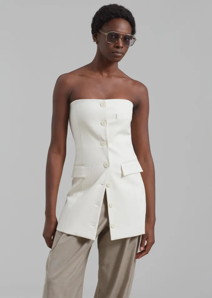 Women Cyniah Strapless Vest 8211 Cream The Frankie Shop Tops