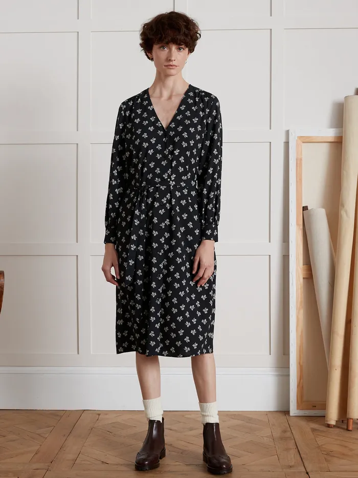 Women Cyrillus Clothing MidLength Dobby Viscose Wit Diane Print Imp Diane Navy Noir