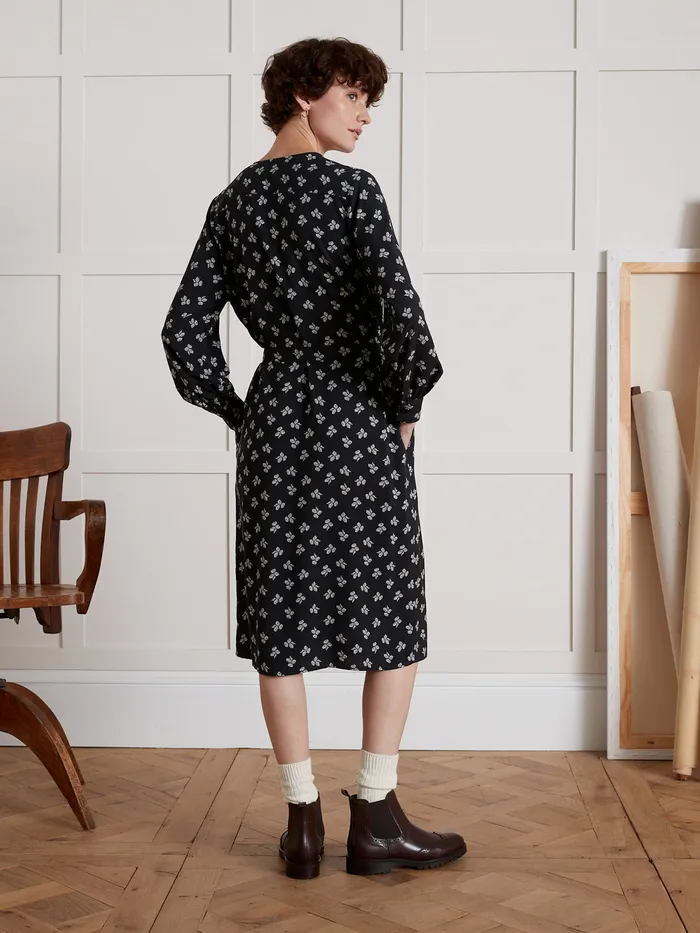 Women Cyrillus Clothing MidLength Dobby Viscose Wit Diane Print Imp Diane Navy Noir