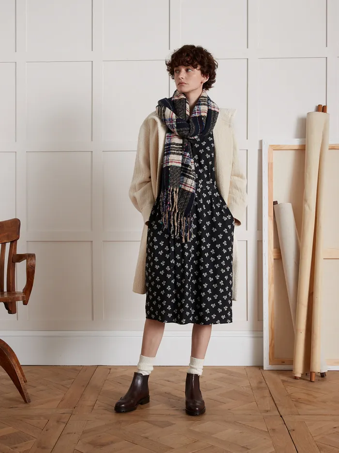Women Cyrillus Clothing MidLength Dobby Viscose Wit Diane Print Imp Diane Navy Noir