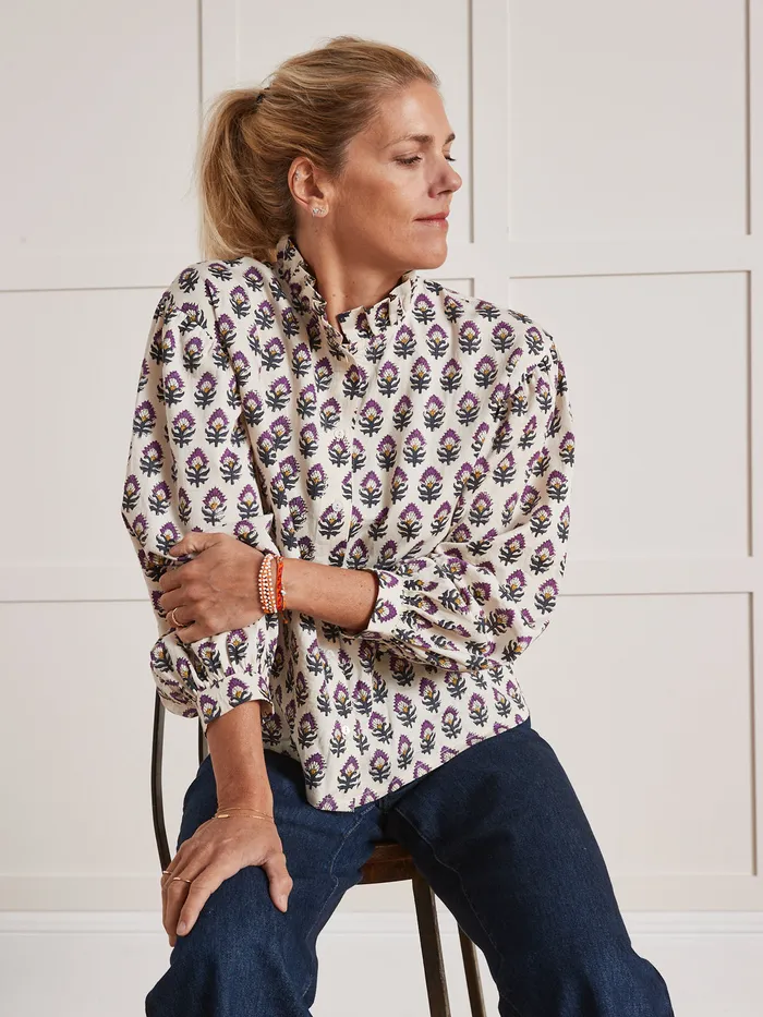 Women Cyrillus Clothing Tilda Shirt 8211 Apaches Collection Imp Woodblock