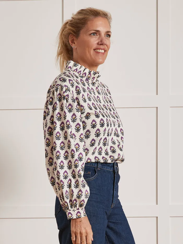 Women Cyrillus Clothing Tilda Shirt 8211 Apaches Collection Imp Woodblock