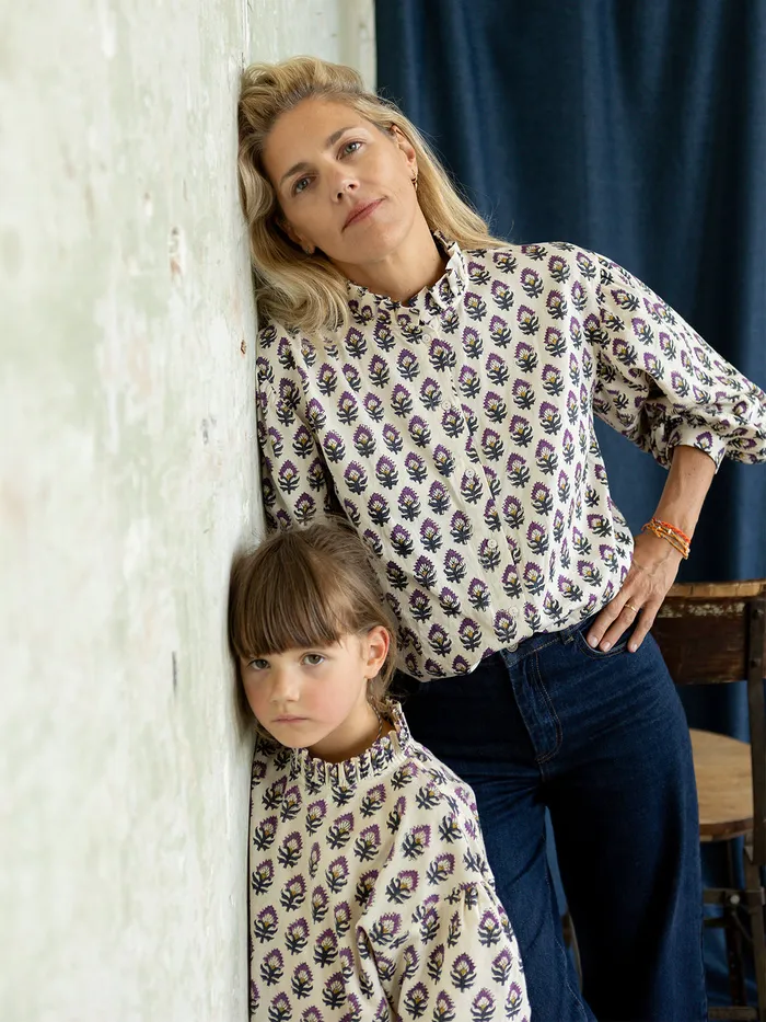 Women Cyrillus Clothing Tilda Shirt 8211 Apaches Collection Imp Woodblock