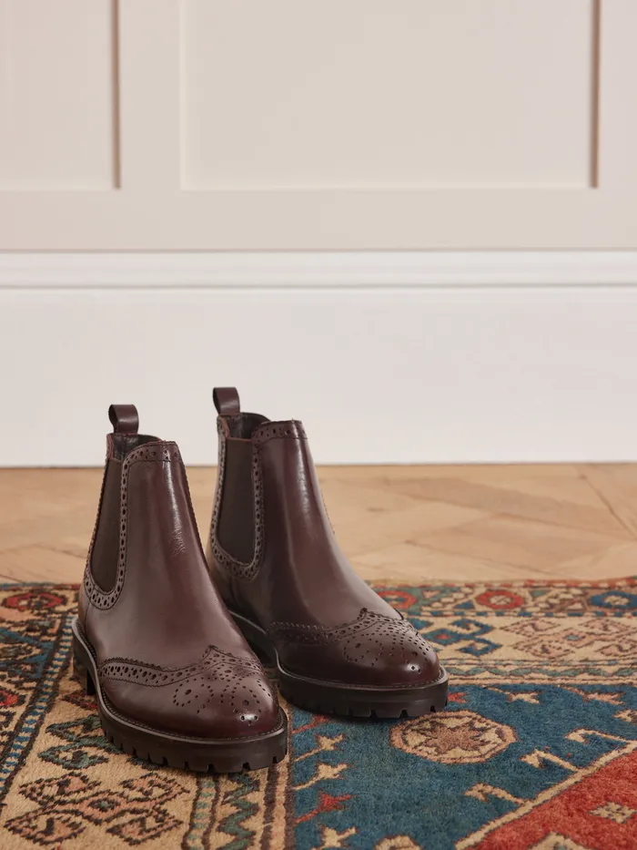Women Cyrillus Shoes Chelsea Boots Marron Glace