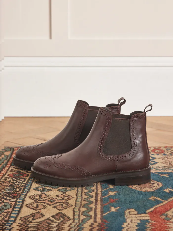 Women Cyrillus Shoes Chelsea Boots Marron Glace