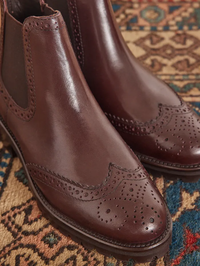 Women Cyrillus Shoes Chelsea Boots Marron Glace