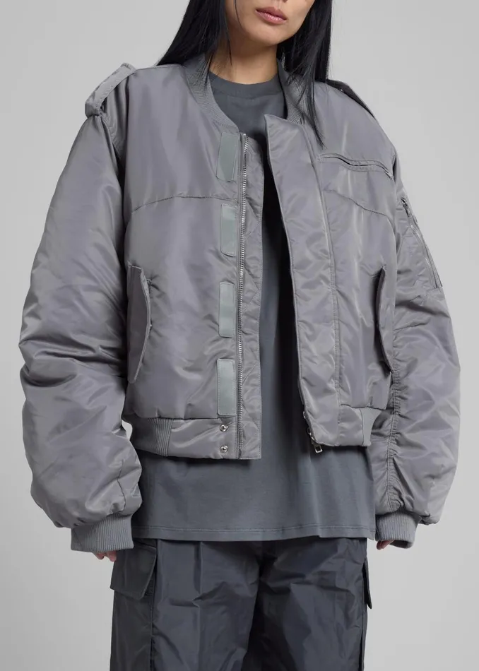 Women Dalva Bomber Jacket 8211 Light Grey The Frankie Shop Outerwear