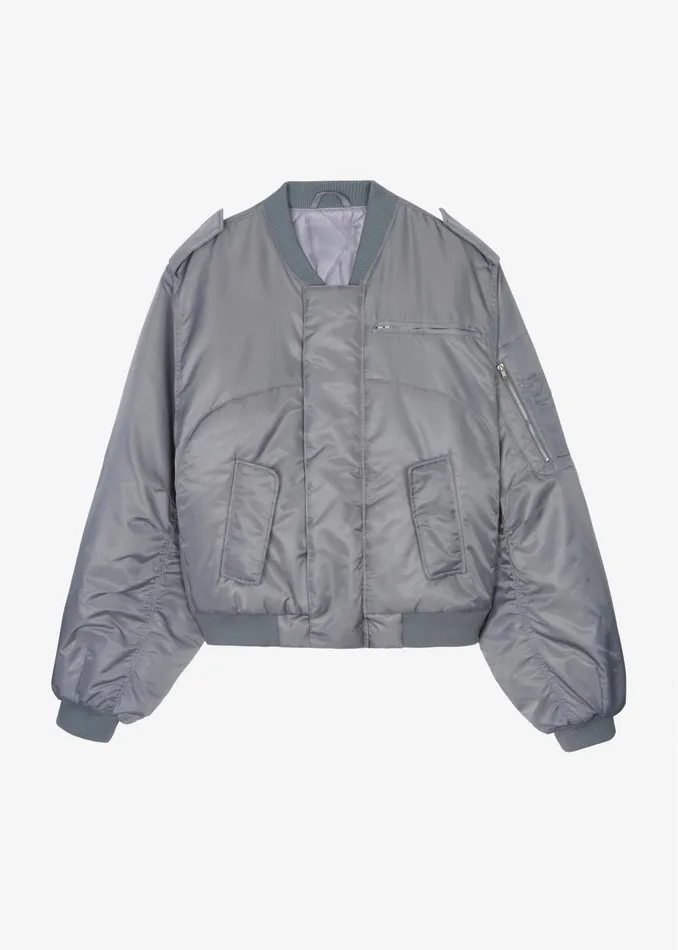 Women Dalva Bomber Jacket 8211 Light Grey The Frankie Shop Outerwear