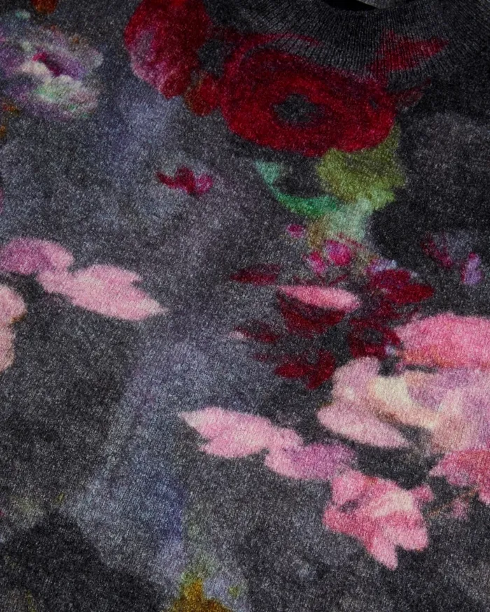 Women DAYSIYY 8211 Floral Knitted Wool Jumper Black Ted Baker Jumpers and Cardigans