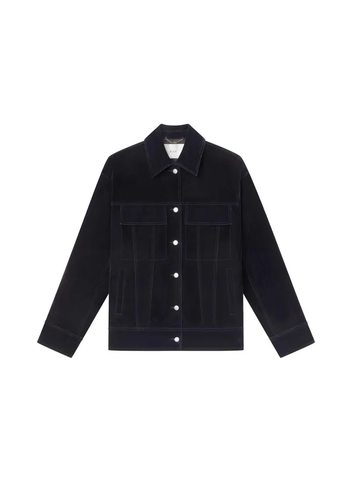 Women Dean Velvet Jacket Navy ALC Jackets and Coats