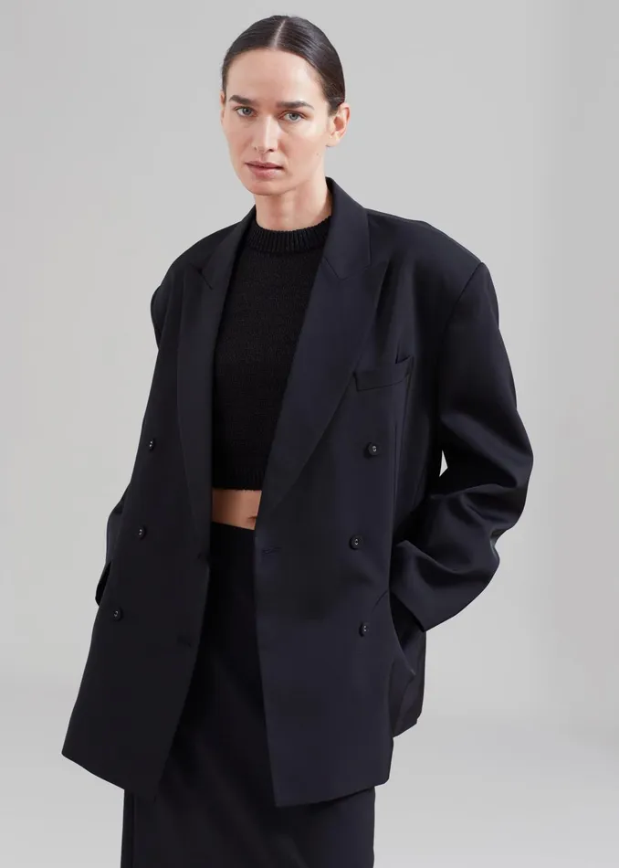 Women Demi Blazer 8211 Black The Frankie Shop Outerwear
