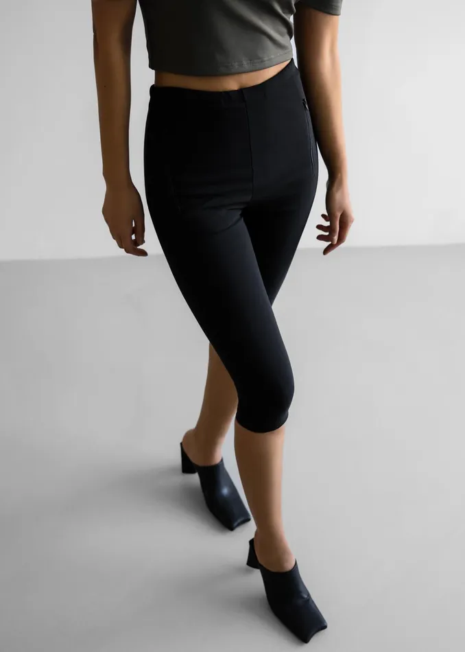 Women Desara Capri Leggings 8211 Black The Frankie Shop Bottoms