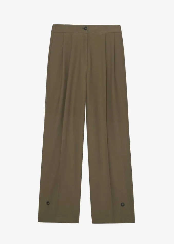 Women Dina Pleated Trousers 8211 Khaki The Frankie Shop Bottoms