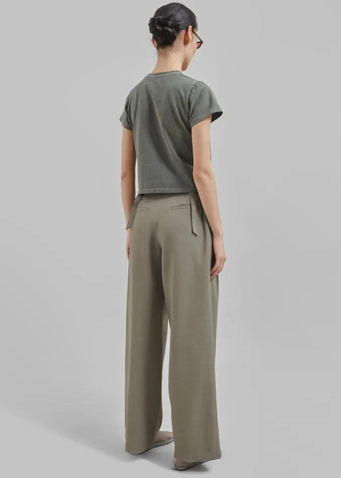 Women Dollie Tee 8211 Khaki The Frankie Shop Tops