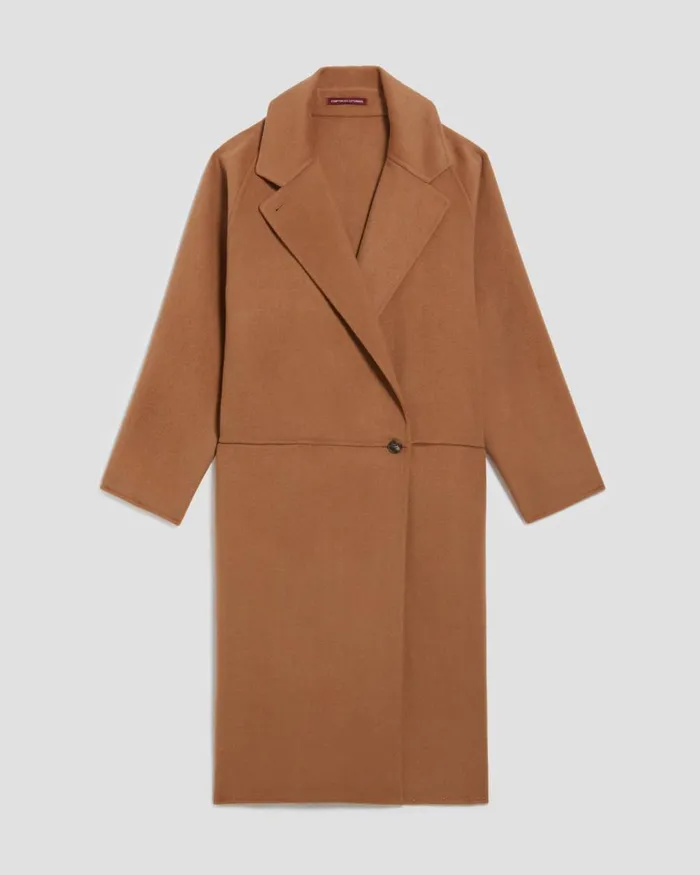 Women DoubleSided Long Coat Toasted Coconut Comptoir Des Cotonniers Coats and Jackets