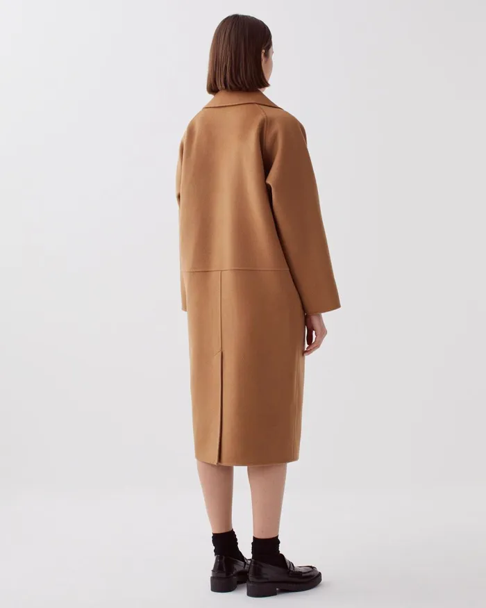 Women DoubleSided Long Coat Toasted Coconut Comptoir Des Cotonniers Coats and Jackets