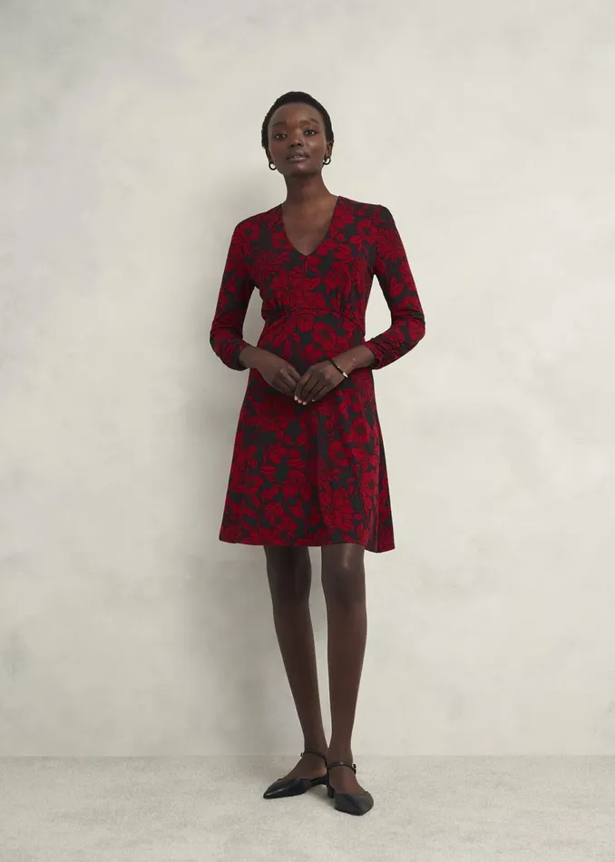 Women Dresses and Jumpsuits Hobbs Julietta Jersey Dress Black Red