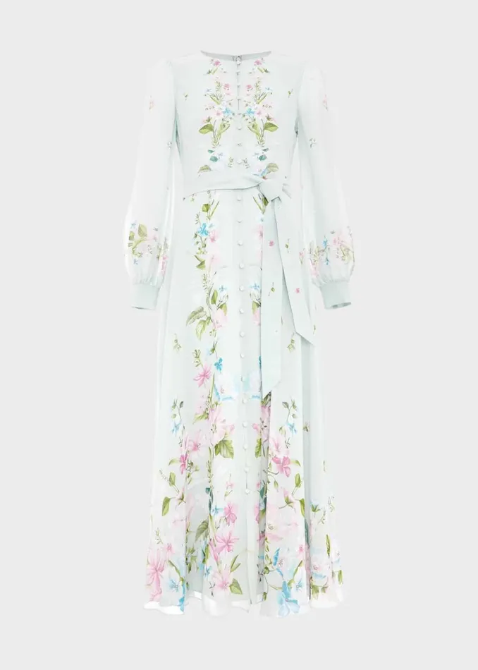 Women Dresses and Jumpsuits Hobbs Maribella Silk Dress Green Multi