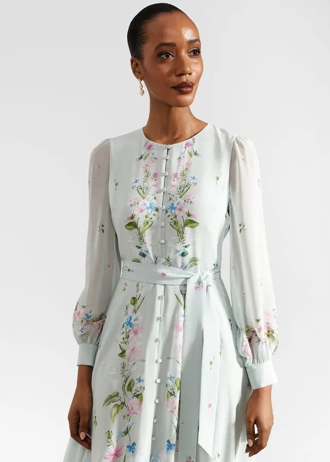 Women Dresses and Jumpsuits Hobbs Maribella Silk Dress Green Multi