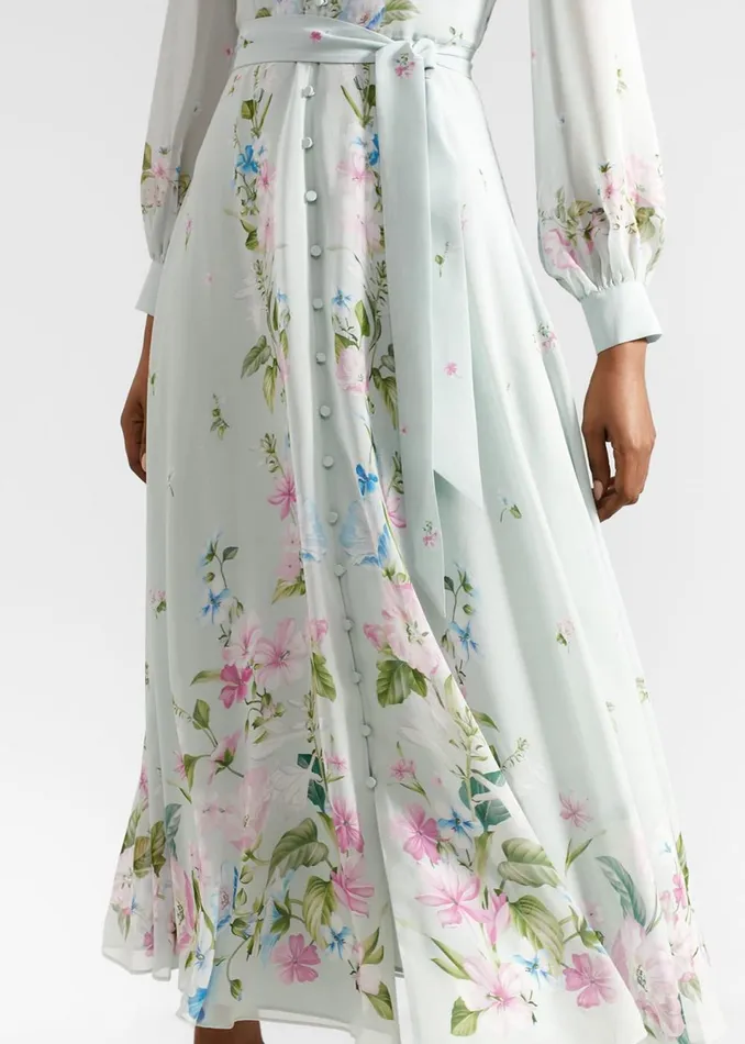 Women Dresses and Jumpsuits Hobbs Maribella Silk Dress Green Multi