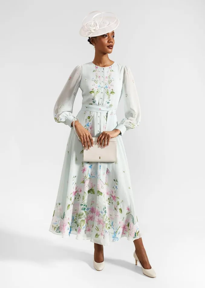 Women Dresses and Jumpsuits Hobbs Maribella Silk Dress Green Multi