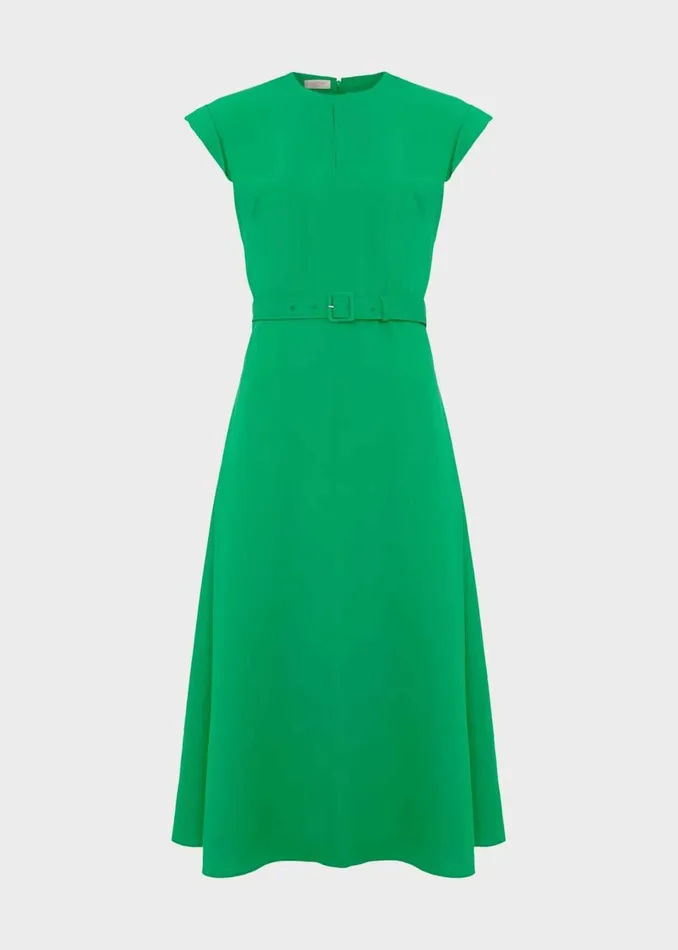 Women Dresses and Jumpsuits Hobbs Meera Belted Dress Cilantro Green
