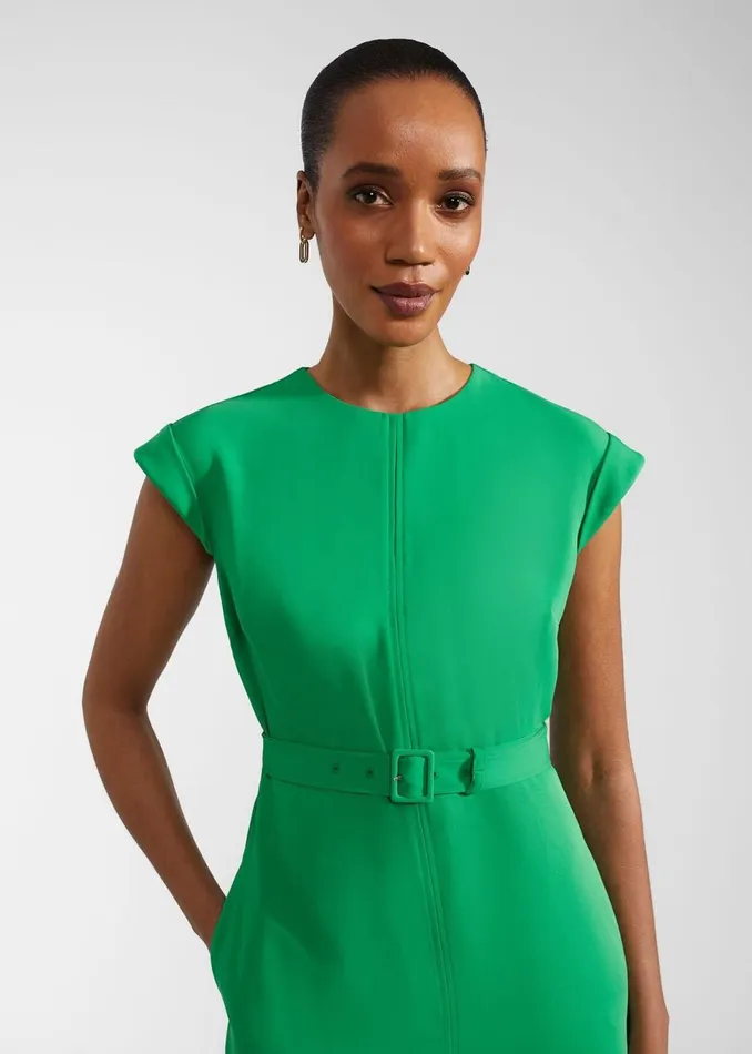 Women Dresses and Jumpsuits Hobbs Meera Belted Dress Cilantro Green