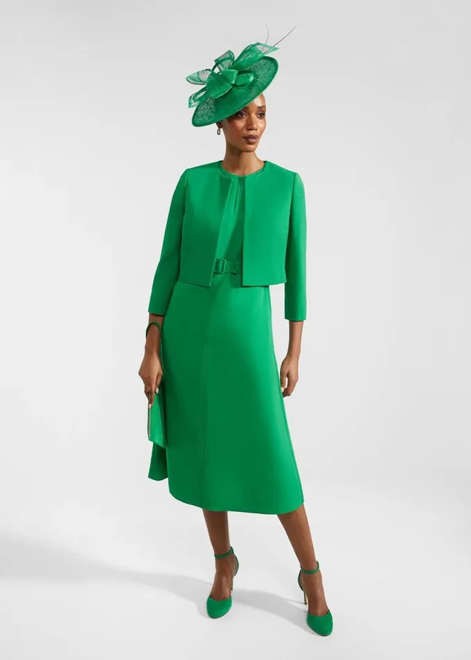 Women Dresses and Jumpsuits Hobbs Meera Belted Dress Cilantro Green